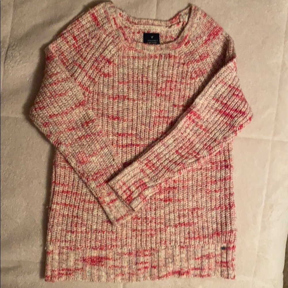 Pink and white sweater